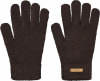 Braune Strickhandschuhe mit Lederdetail von Barts.
