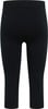 Schwarze gerippte 3/4-Leggings mit hohem Bund.