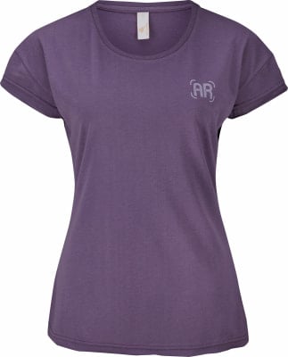 Lila T-Shirt mit kurzen Ärmeln und AR-Logo. Lila T-Shirt mit kurzen Ärmeln und AR-Logo.