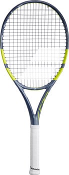 Babolat Tennisschläger in blau-gelbem Design mit weißem Griffband.