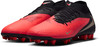 Rote und schwarze Nike Phantom GT2 Dynamic Fit FG Fußballschuhe mit hohem Kragen.