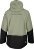 Grüne Jacke mit schwarzem unteren Teil und Active Rebel Logo.