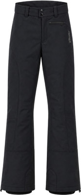 Schwarze Skihose mit Markenlogo und Reißverschlüssen. Schwarze Skihose mit Markenlogo und Reißverschlüssen.
