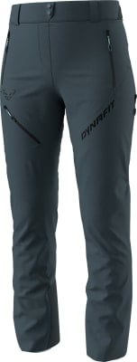 Dunkelgraue Outdoorhose mit Dynafit-Logo und Reißverschlusstaschen.