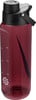 Rote Nike Wasserflasche mit schwarzem Deckel und Logo.