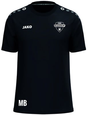 Schwarzes T-Shirt mit TSV Ottensheim Fußball Logo und MB-Aufschrift.