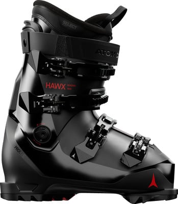 Schwarzer Atomic Hawx Magna 90X Skischuh mit verstellbaren Schnallen.