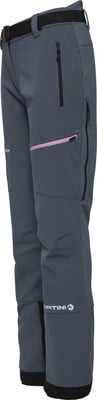 Graue Skihose mit Reißverschlüssen und Martini-Logo am Bein.