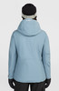 Rückansicht einer blauen Damen-Skijacke mit Kapuze und O'Neill-Logo.