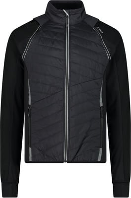 Schwarze Steppjacke mit Kapuze und Reflektoren. Schwarze Steppjacke mit Kapuze und Reflektoren.