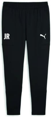 Schwarze Sporthose mit Puma-Logo und Initialen JR.