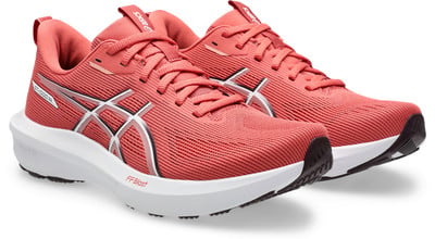 Női ASICS GT-1000 14 futócipő rózsaszínben, fehér talppal.