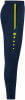 Marineblaue Sporthose mit gelben Akzenten und Logo.