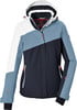 Damen-Skijacke mit Farbblöcken und Kapuze.