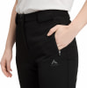 Detail einer schwarzen Damen-Hose von McKinley mit Reißverschlusstasche und Logo.