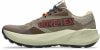 Herren-Laufschuh in Braun mit GORE-TEX-Aufschrift und beiger Sohle.
