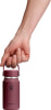 Eine Männerhand hält eine weinrote Hydro Flask Flasche am Griff.