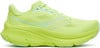 Leuchtend gelbe Saucony Laufschuhe mit mintgrünen Akzenten.