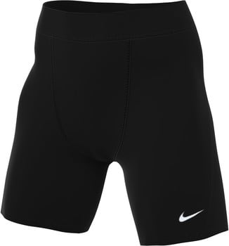 Čierne športové šortky Nike s bielym logom na nohavici.