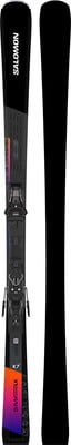 Salomon S/MAX Ski mit schwarzer und bunter Grafik, mit Bindung. Salomon S/MAX Ski mit schwarzer und bunter Grafik, mit Bindung.