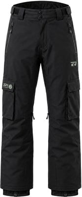 Schwarze Cargohose mit Logo und Reißverschlusstaschen, ideal für den Winter. Schwarze Cargohose mit Logo und Reißverschlusstaschen, ideal für den Winter.
