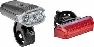 Lichtanlage LED 500 Lumen vorne, 30 Lumen hint. Silikonhalter