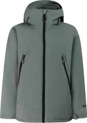 Grüne Herrenjacke mit Kapuze und schwarzem Reißverschluss. Grüne Herrenjacke mit Kapuze und schwarzem Reißverschluss.