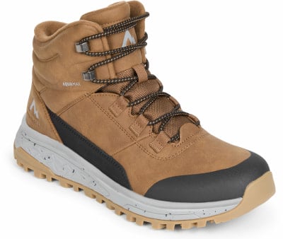 Braune Winterstiefel mit grauem Sohle und schwarzer Spitze. Braune Winterstiefel mit grauem Sohle und schwarzer Spitze.