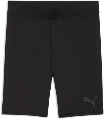 Schwarze Puma Radlerhosen mit Logo auf dem Oberschenkel. Schwarze Puma Radlerhosen mit Logo auf dem Oberschenkel.