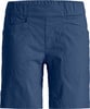 Blaue Stoffshorts mit elastischem Bund und Seitentaschen.
