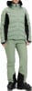Damen-Skijacke und -hose in Minzgrün mit schwarzen Details.