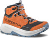Herren-Wanderstiefel von La Sportiva in Orange mit schwarzen und grauen Akzenten und weißer Sohle.