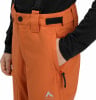 Orangene Skihose mit Reißverschlusstasche und McKinley-Logo.