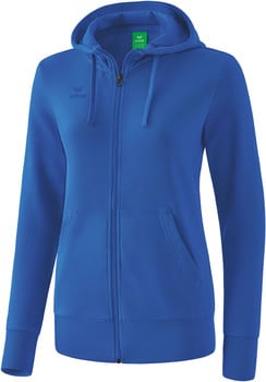 Blaue Herren-Kapuzenjacke mit Reißverschluss.