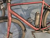 Ein rotes Fahrrad mit dem PROCYCLE-Logo und einer schwarzen Wasserflasche.