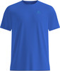 Ein blaues T-Shirt mit dem Odlo-Logo auf der Brust.