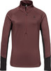 Roter Herrenpullover mit langem Ärmel und kurzem Reißverschluss.