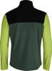 Rückansicht eines Herren-Fleece-Pullovers mit schwarzem Kragen und Oberteil.