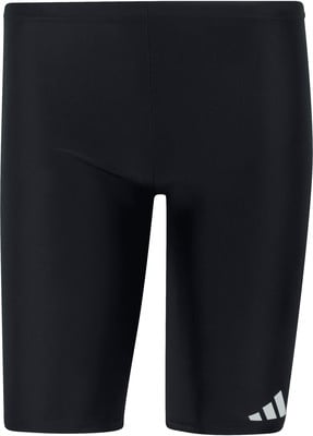 Schwarze Adidas Badehose mit Logo am Bein. Schwarze Adidas Badehose mit Logo am Bein.