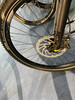 Detail eines Mountainbike-Rads mit Scheibenbremse und Schwalbe-Aufschrift.