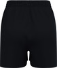 Schwarze Shorts mit elastischem Bund und Beinschlitzen.