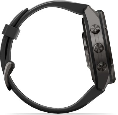 Schwarzes Smartband mit seitlichen Knöpfen Schwarzes Smartband mit seitlichen Knöpfen