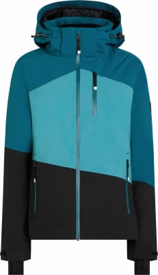 Damenjacke mit Kapuze in Blau-Schwarz, ideal für Wintersport.