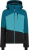 Damenjacke mit Kapuze in Blau-Schwarz, ideal für Wintersport.