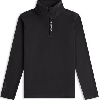 Schwarzes O'Neill Fleece-Oberteil mit kurzem Reißverschluss und Logo.