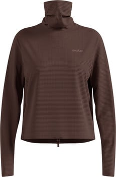 Braune Damen-Rollkragenpullover mit Markenlogo.