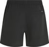 Schwarze Herrenshorts mit Gummizugbund und kleinem Logo auf der Gesäßtasche.