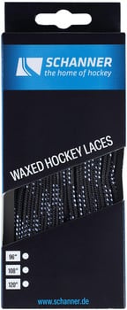 Verpackung schwarzer gewachster Eishockey-Schnürsenkel der Marke Schanner.
