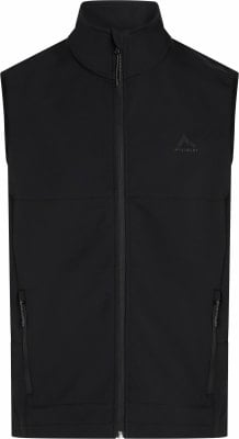 Schwarze McKinley-Weste für Herren mit Markenlogo und Reißverschluss. Schwarze McKinley-Weste für Herren mit Markenlogo und Reißverschluss.