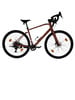 Ein braunes Gravelbike mit schwarzen Rädern und Lenker auf weißem Grund.